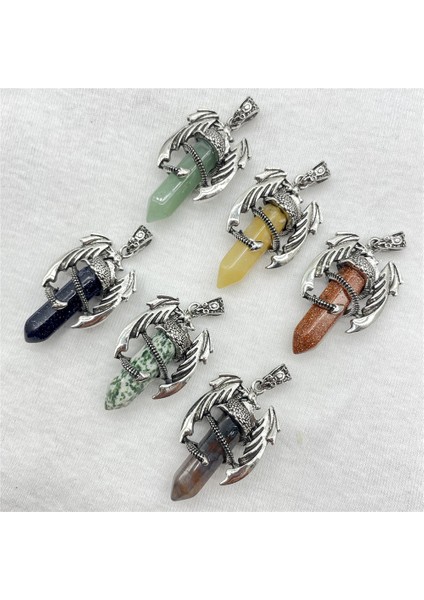 No.11 Doğal Taş Şifa Pembe Kuvars Opal Altıgen Sarkaç Kristal Kaya Kolye Dıy Takı Yapımı Için Kolye Aksesuarla (Yurt Dışından)