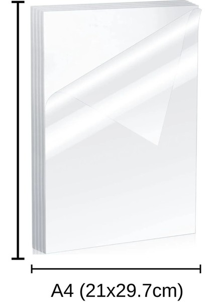 Asetat Pvc 50 Adet A4 21X29.7 cm 100 Micron