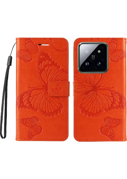 Xiaomi 14 Pro Flip Kickstand Için Kılıf Kart Yuvası Standı ile Pu Deri (Yurt Dışından)