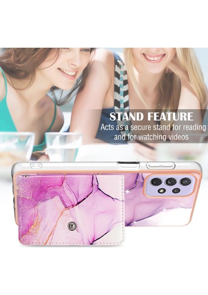 Samsung Galaxy A52 5g Ince Cüzdan Yumuşak Tpu Tampon Mermer Kart (Yurt Dışından)