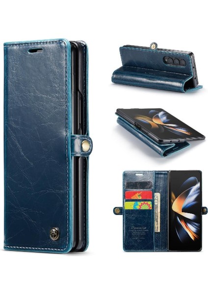 Samsung Galaxy Z Için Flip Case Fold 3 5g Kart Tutucu Retro Cüzdan Kapak (Yurt Dışından)