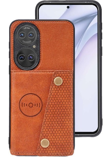 Huawei P50 Pro Kart Tutucu Buit Için Cüzdan Durumda Demir Cüzdan Durumda (Yurt Dışından) fırsatları