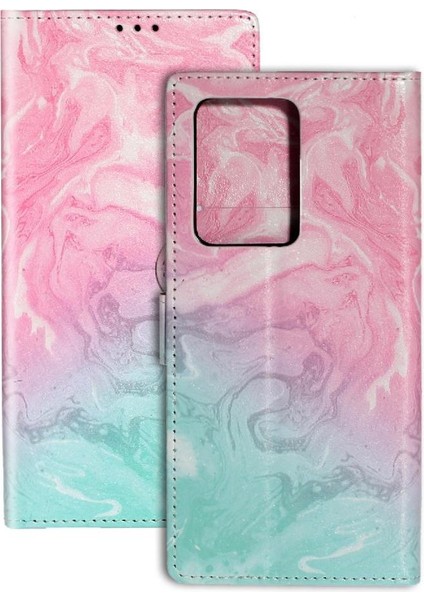 Samsung Galaxy S20 Ultra Manyetik Mermer Desen Tam Pu Için Flip Case (Yurt Dışından)