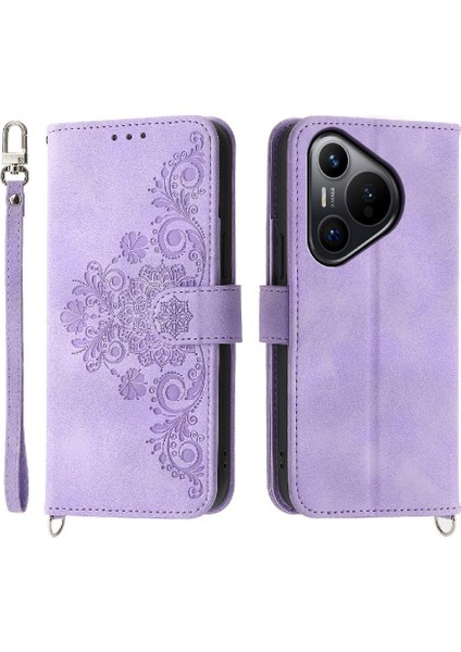 Huawei Pura 70 Çoklu Kredi Kartı Yuvaları Bileklik Için Flip Case (Yurt Dışından)