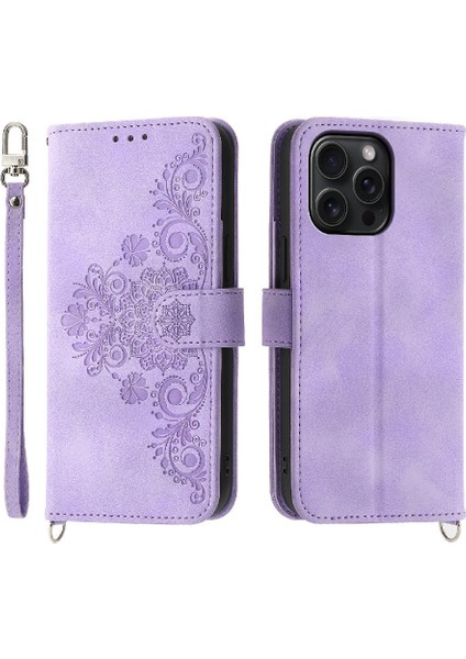Iphone 15 Için Flip Case Pro Max Darbeye Dayanıklı Kabartmalı Bileklik Çoklu (Yurt Dışından)
