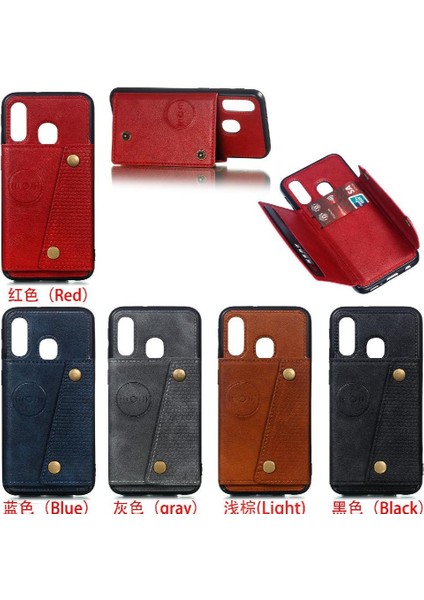 Cüzdan Kılıf Için Huawei P20 Lite Buit Demir Kickstand Kart Tutucu Cüzdan (Yurt Dışından)