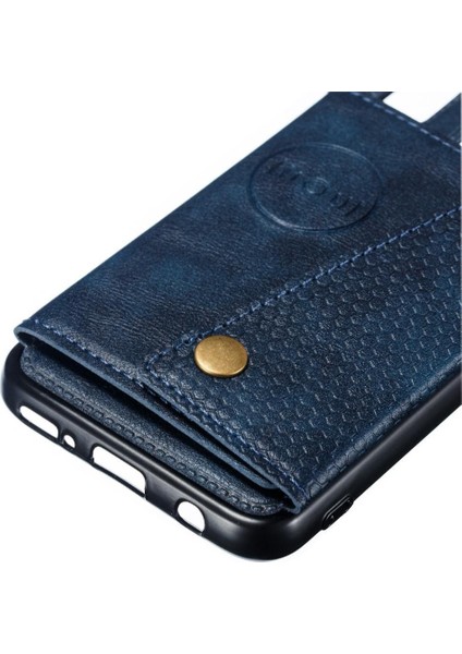 Cüzdan Kılıf Için Huawei P20 Lite Buit Demir Kickstand Kart Tutucu Cüzdan (Yurt Dışından)