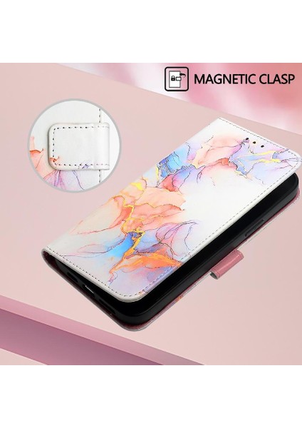 Tecno Camon 20 Pro 5g Mermer Desen Kickstand Pu Deri Cüzdan Için Kılıf (Yurt Dışından)