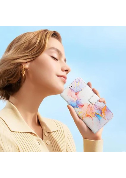 Tecno Camon 20 Pro 5g Mermer Desen Kickstand Pu Deri Cüzdan Için Kılıf (Yurt Dışından)