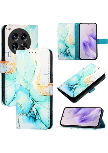 Tecno Camon 30 Premier 5g Pu Deri Mermer Desen Kickstand Için Kılıf (Yurt Dışından)