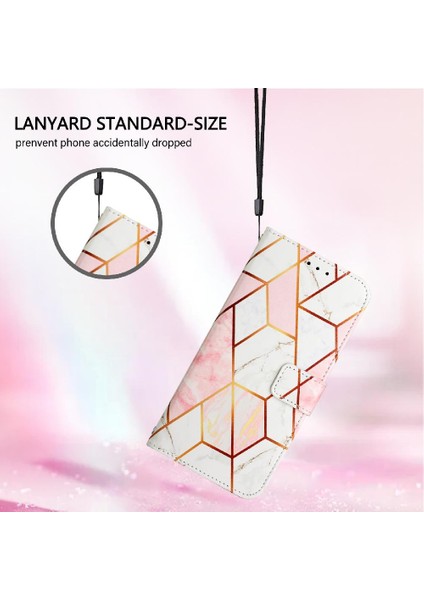 Tecno Pop 5c Pu Deri Mermer Desen Kickstand Cüzdan Için Kılıf (Yurt Dışından)