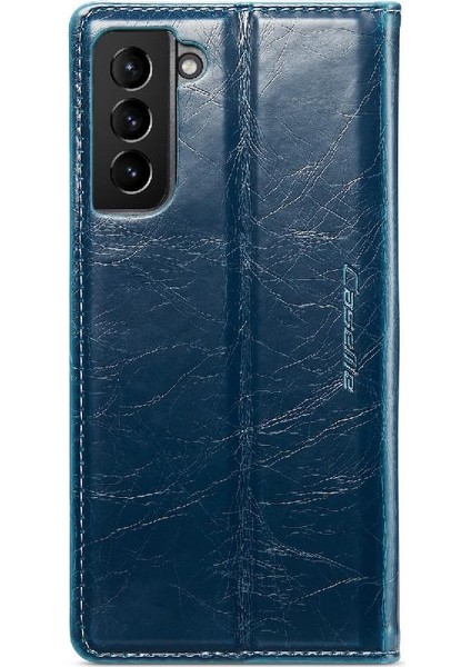 Samsung Galaxy S22 Çılgın At Pu Deri Retro Cüzdan Için Flip Case (Yurt Dışından)