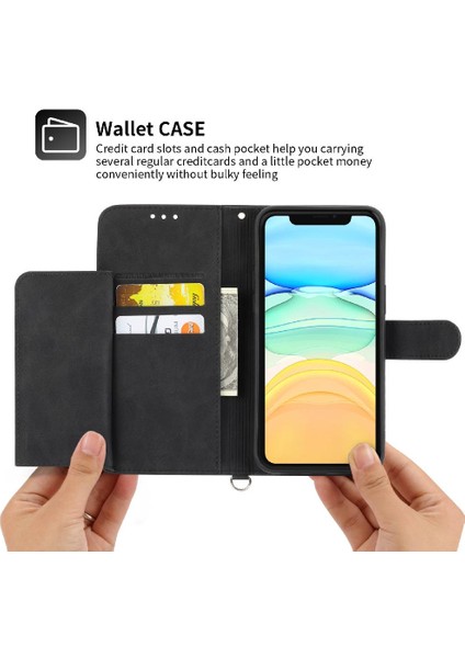 Iphone 11 Pro Max Çoklu Kredi Kartı Yuvaları Bileklik Için Flip Case (Yurt Dışından)
