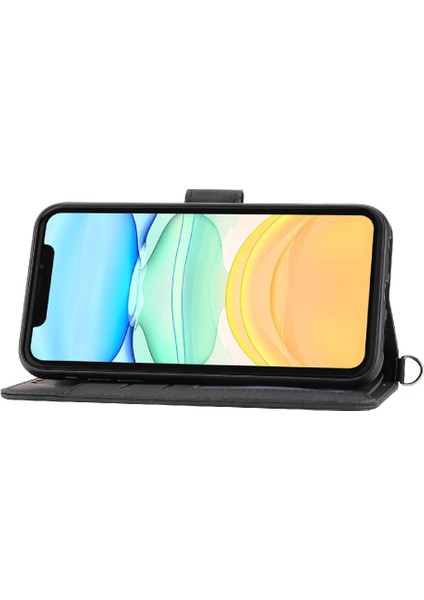 Iphone 11 Pro Max Çoklu Kredi Kartı Yuvaları Bileklik Için Flip Case (Yurt Dışından)