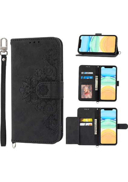 Iphone 11 Pro Max Çoklu Kredi Kartı Yuvaları Bileklik Için Flip Case (Yurt Dışından)