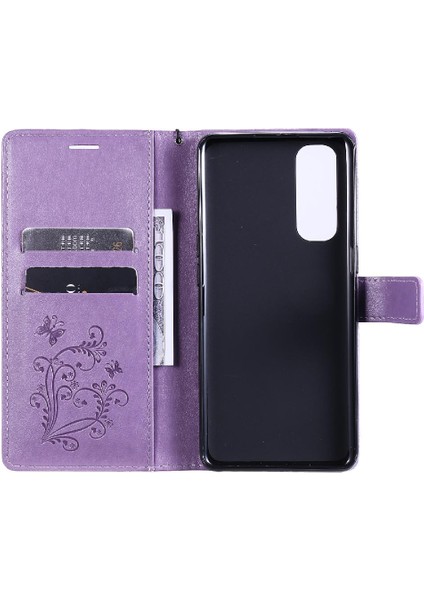 Kart Yuvası Standı Pu ile Oppo Reno4 Pro 4g Manyetik Kapak Için Flip Case (Yurt Dışından)