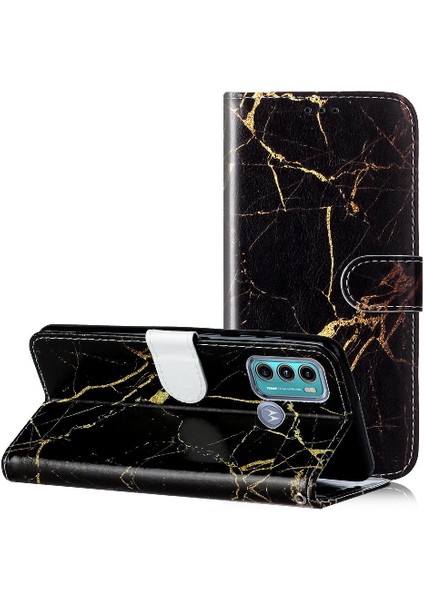 Bdt Shop Motorola Moto G60 Pu Deri Cüzdan Manyetik Mermer Desen Için Flip Case (Yurt Dışından)