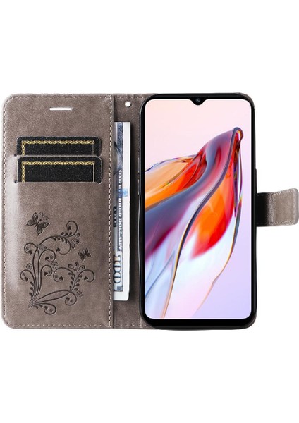 Kart ile Xiaomi Redmi 12C Manyetik Kapak Darbeye Kapak Için Flip Case (Yurt Dışından)
