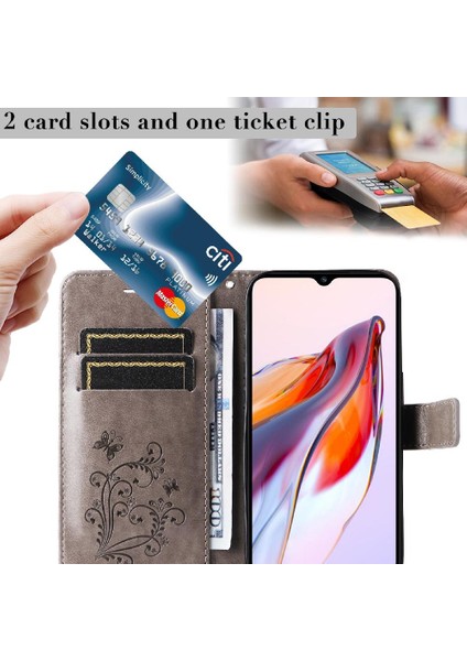 Kart ile Xiaomi Redmi 12C Manyetik Kapak Darbeye Kapak Için Flip Case (Yurt Dışından)