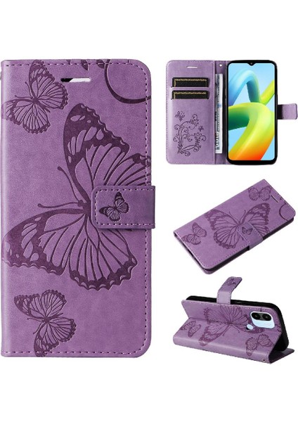 Xiaomi Redmi A1 Artı Manyetik Kapak Için Flip Case Kart Yuvası Standı ile Pu (Yurt Dışından)