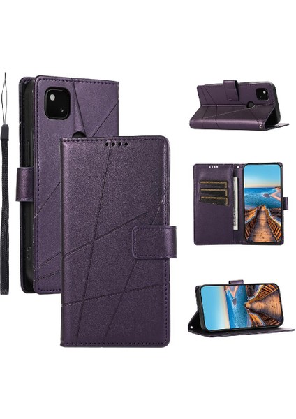 Google Piksel 4A Kickstand Üç Kart Yuvaları Darbeye Şok Için Flip Case (Yurt Dışından)