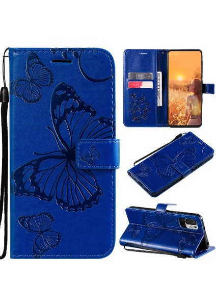 Xiaomi Redmi Not 10 5g Için Flip Case Kart Yuvası Standı ile Darbeye Çevir (Yurt Dışından)