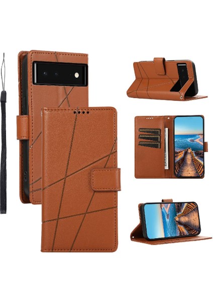 Google Piksel 6 Için Flip Case Üç Kart Yuvaları Şok Emici Darbeye (Yurt Dışından)