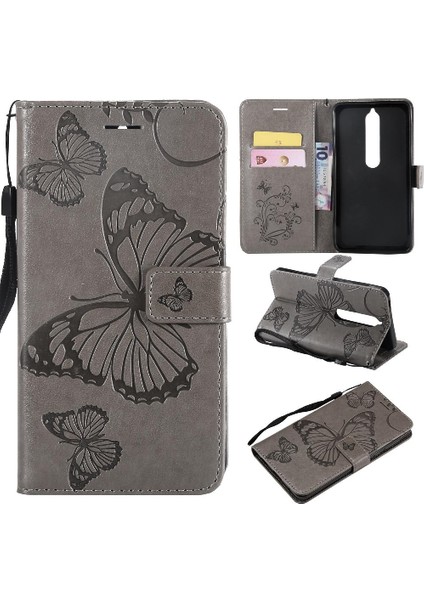 Nokia 6 2018 Flip Kickstand Darbeye Kapak Manyetik Kapak Için Flip Case (Yurt Dışından)