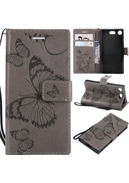 Sony Xperia Xperia Kompakt Pu Deri Flip Case Kickstand Darbeye (Yurt Dışından)
