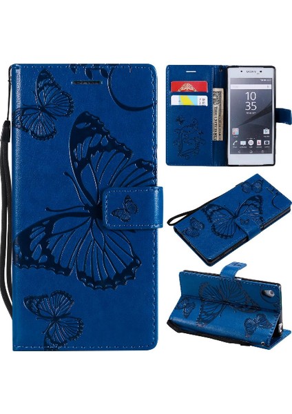 Sony Xperia Z5 Flip Kickstand Manyetik Kapak Için Flip Case Kart Yuvası ile (Yurt Dışından)