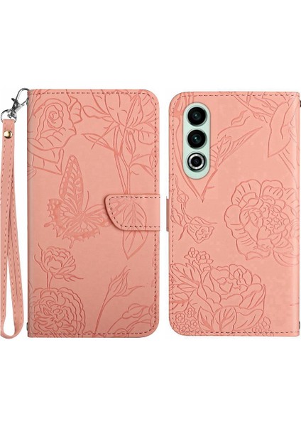 Oneplus Nord Ce4 Için Flip Case Darbeye Deri Kılıf Anti-Damla Çiçekler (Yurt Dışından)