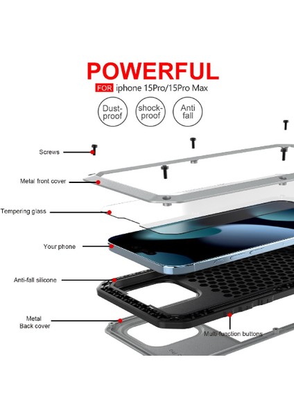 Iphone 15 Için Kılıf Pro Max 360 Tam Vücut Koruyucu Kapak Açık Spor (Yurt Dışından)