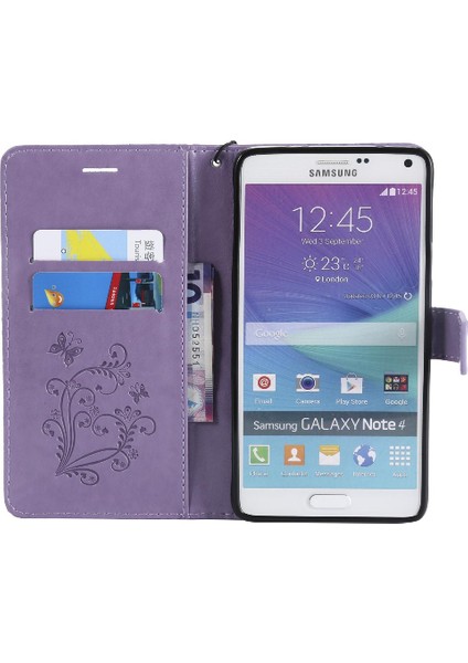 Samsung Galaxy Not 4 Için Kılıf Pu Deri Flip Kickstand Darbeye Kapak (Yurt Dışından)
