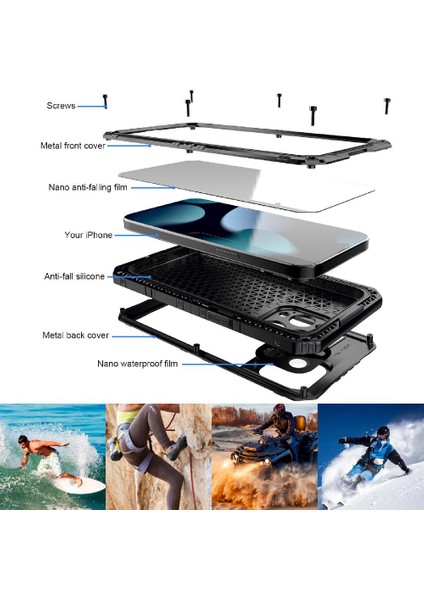 Iphone 14 Için Su Geçirmez Kılıf Pro 12FT Askeri Darbeye Dayanıklı Metal Tam (Yurt Dışından) indirimleri