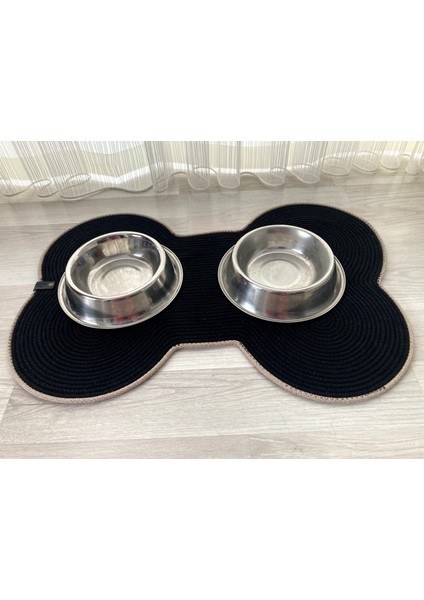 Double Knot Design Kemik Evcil Hayvan Mama Paspası Mama Altlığı Köpek Aksesuar