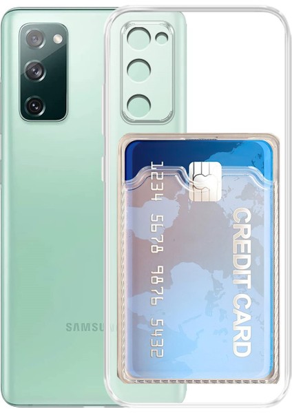 Samsung Galaxy S20 Fe Kamera Korumalı Kartlıklı Setra Şeffaf Silikon Kılıf