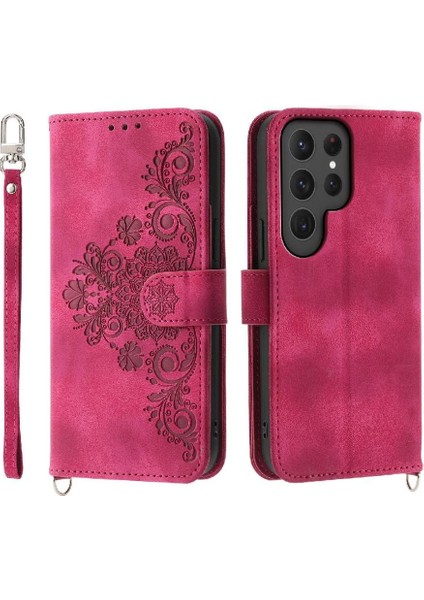 Samsung Galaxy S24 Ultra Kabartmalı Çoklu Kredi Kartı Yuvaları Için Flip Case (Yurt Dışından)