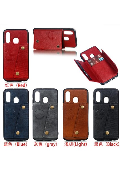 Cüzdan Kılıf Için Huawei P20 Lite Buit Demir Kickstand Kart Tutucu Cüzdan (Yurt Dışından)