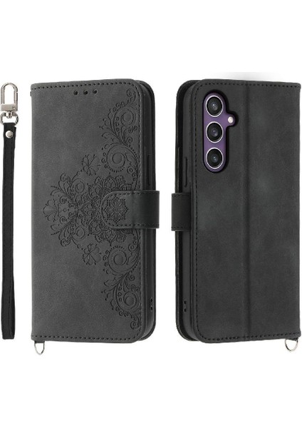 Samsung Galaxy S24 Artı Kabartmalı Bileklik Çoklu Kredi Için Flip Case (Yurt Dışından) modelleri