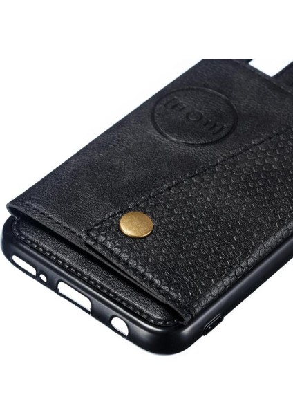 Cüzdan Kılıf Için Huawei P20 Lite Buit Demir Kickstand Kart Tutucu Cüzdan (Yurt Dışından)