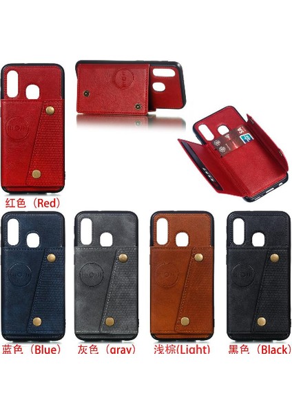 Cüzdan Kılıf Için Huawei P20 Lite Buit Demir Kickstand Kart Tutucu Cüzdan (Yurt Dışından)