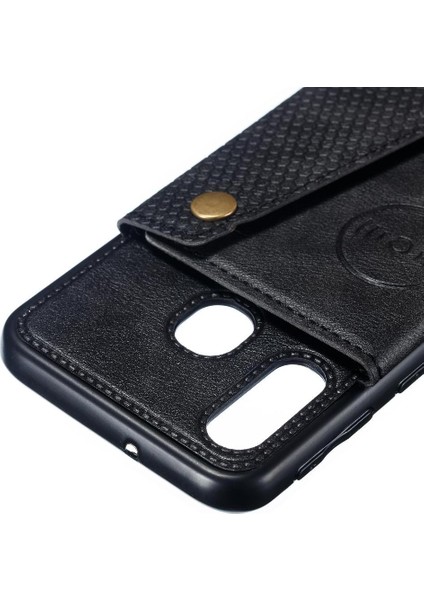Cüzdan Kılıf Için Huawei P20 Lite Buit Demir Kickstand Kart Tutucu Cüzdan (Yurt Dışından)