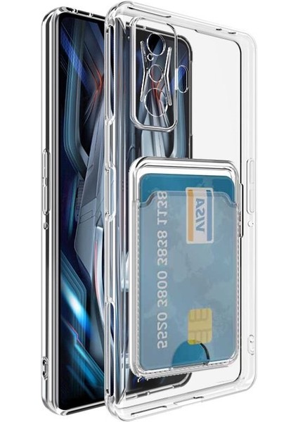Xiaomi Poco F4 Gt Kamera Korumalı Kartlıklı Setra Şeffaf Silikon Kılıf