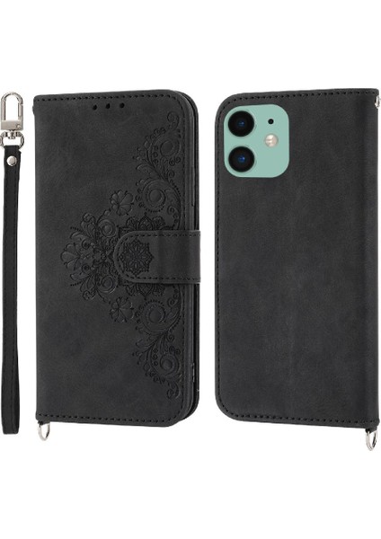 Iphone 12 Için Flip Case Pro Max Çoklu Kredi Kartı Yuvaları Kabartmalı (Yurt Dışından)