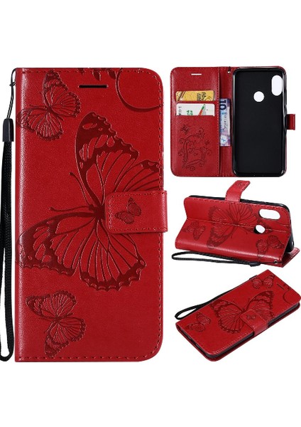Xiaomi A2 Lite Için Flip Case Kart Yuvası ile Pu Deri Manyetik Kapak Çevirin (Yurt Dışından)