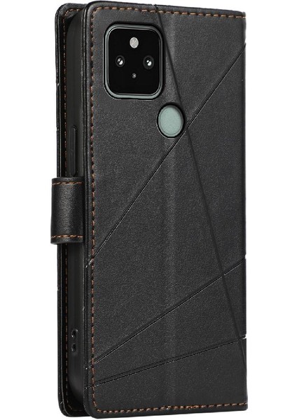 Google Piksel 5 Için Flip Case Üç Kart Yuvaları Darbeye Şok Emici (Yurt Dışından)
