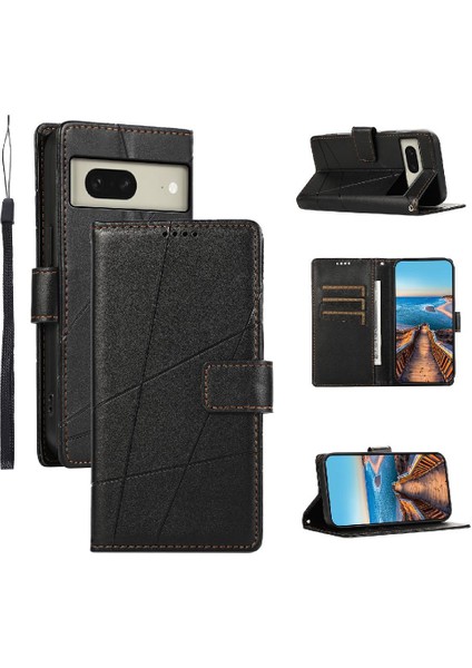 Google Piksel 8 Şok Emici Kickstand Üç Kart Yuvaları Için Flip Case (Yurt Dışından)