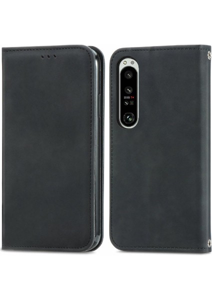 Sony Xperia 1 Iv Deri Kılıf Için Flip Case Basit Iş Flip Kapak (Yurt Dışından)