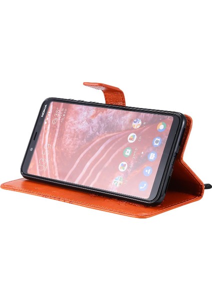 Nokia 3.1 Için Flip Case Artı Darbeye Kapak Kart Pu ile Kickstand Çevirin (Yurt Dışından)
