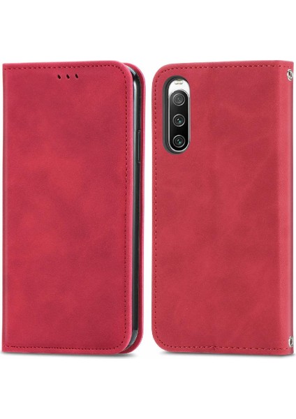 Sony Xperia 10 Iv Için Flip Case Cüzdan Kapak Basit Iş Deri (Yurt Dışından)